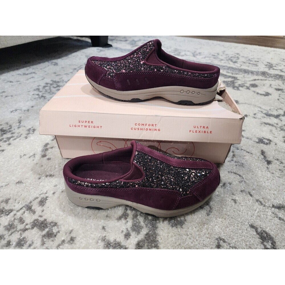 Easy Spirit New in Box Traveltime 600 Women's Purple Glitter Slip on Mule 6.5M - Picture 1 of 10